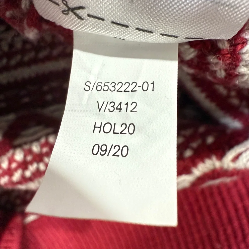 Banana Republic Fair Isle Sweater Mens Medium Burgundy White Knit HOL20 65322201
